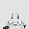 Mini Top Handle Bag Silver Patent Leather Bag