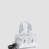 Mini Top Handle Bag Silver Patent Leather Bag