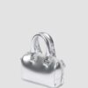 Mini Top Handle Bag Silver Patent Leather Bag
