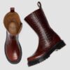 REJENA Croc Emboss Leather Boots