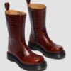 REJENA Croc Emboss Leather Boots