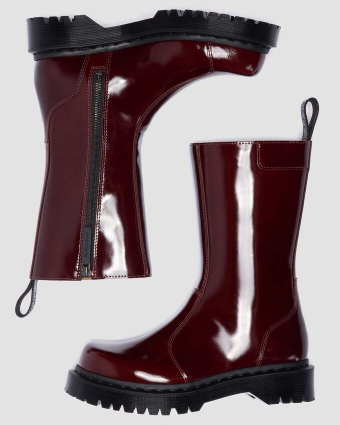 Rejena Lacquered Leather Boots