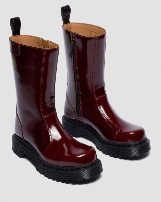 Rejena Lacquered Leather Boots