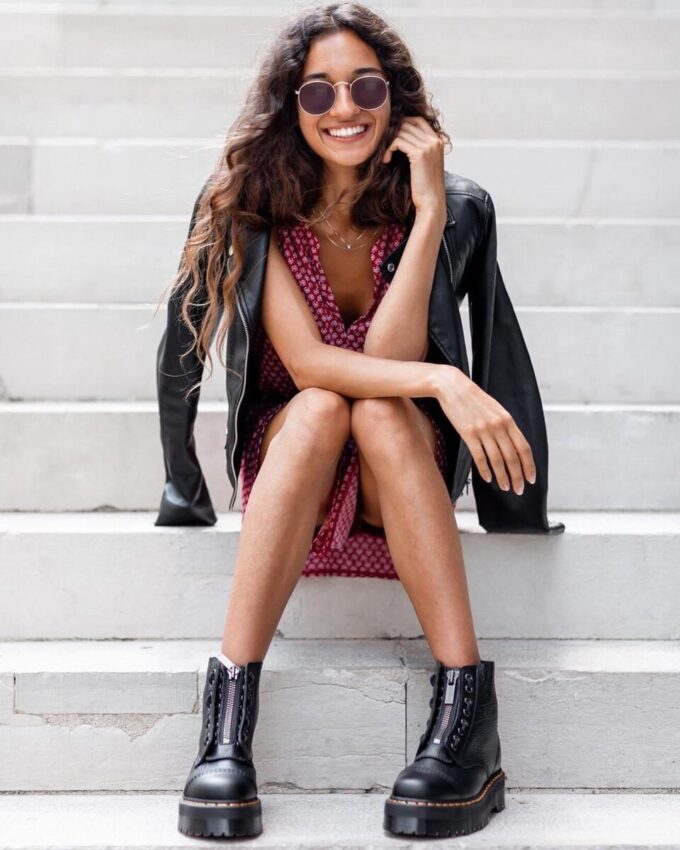 SINCLAIR Milled Nappa Leather Platform Boots