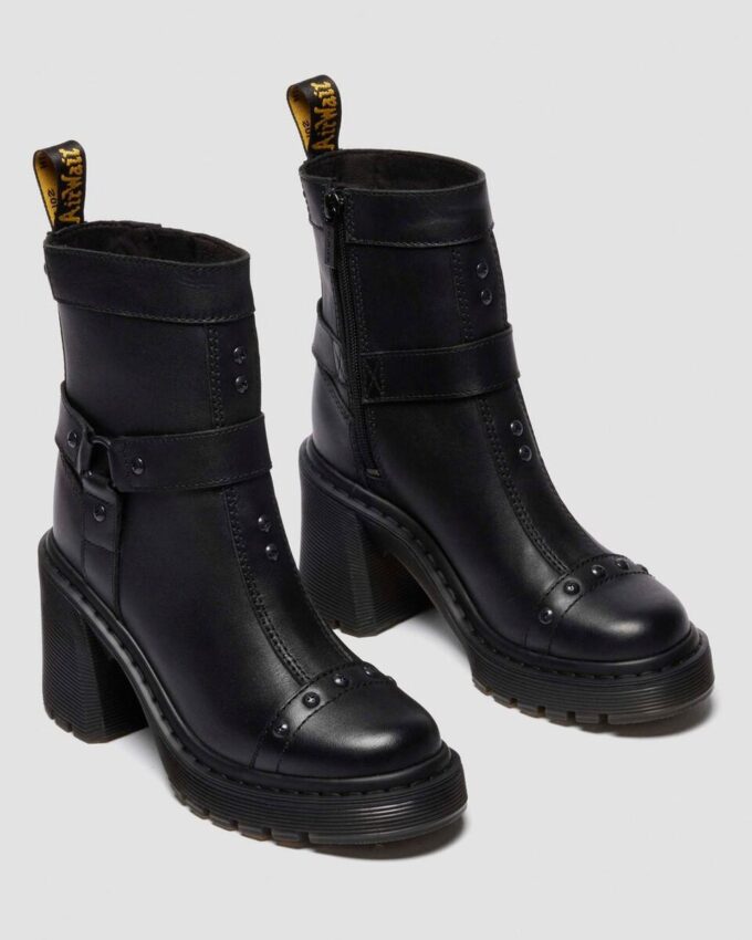SPENCE HARNESS SENDAL LEATHER HEELED CHELSEA BOOTS