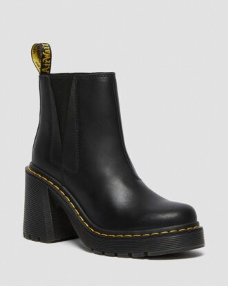 SPENCE Leather Flared Heel Chelsea Boots