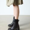 SPENCE Leather Flared Heel Chelsea Boots