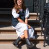 SPENCE Leather Flared Heel Chelsea Boots