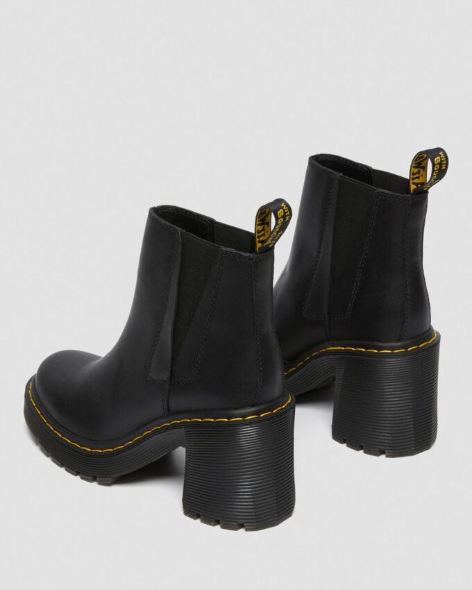 SPENCE Leather Flared Heel Chelsea Boots