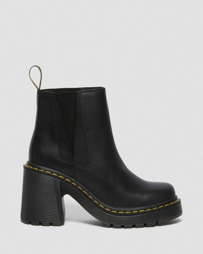 SPENCE Leather Flared Heel Chelsea Boots