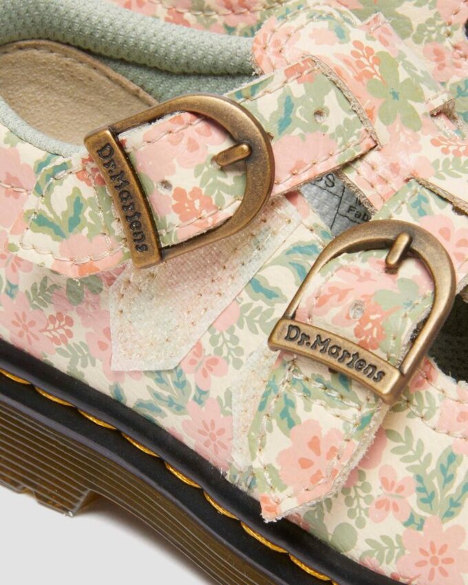 Toddler 8053 Floral Leather Mary Jane Shoes