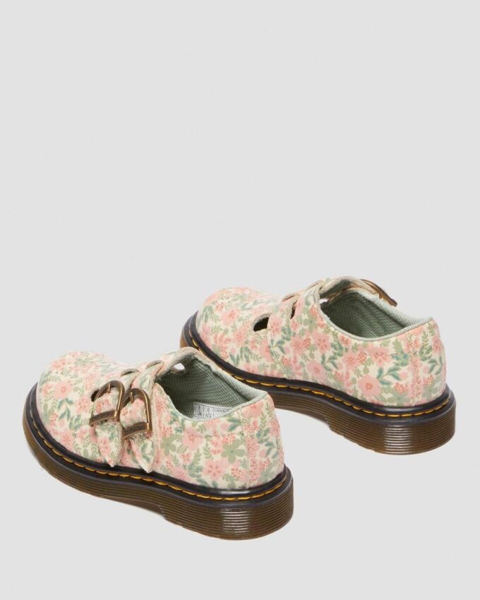 Toddler 8053 Floral Leather Mary Jane Shoes