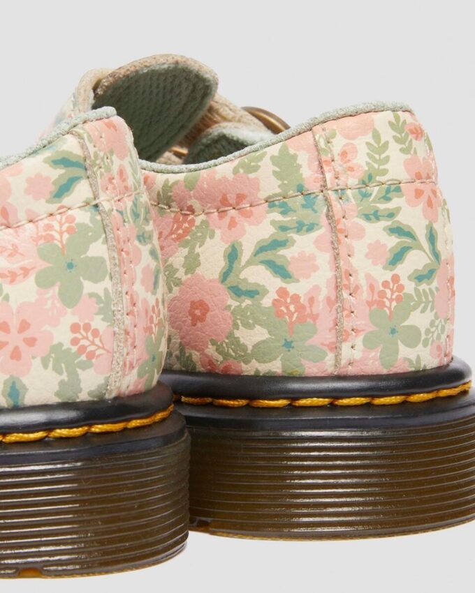 Toddler 8053 Floral Leather Mary Jane Shoes