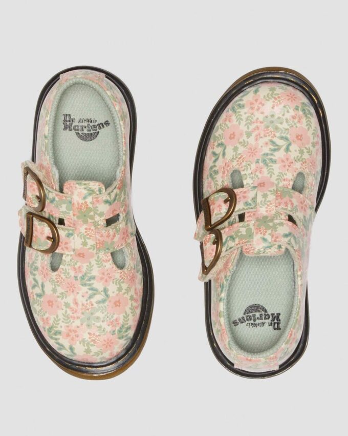 Toddler 8053 Floral Leather Mary Jane Shoes