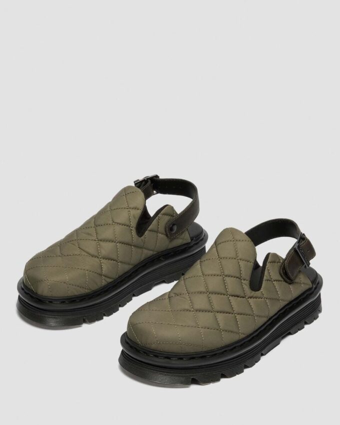 Zebzag Quilted Canvas Slingback Platform Mules