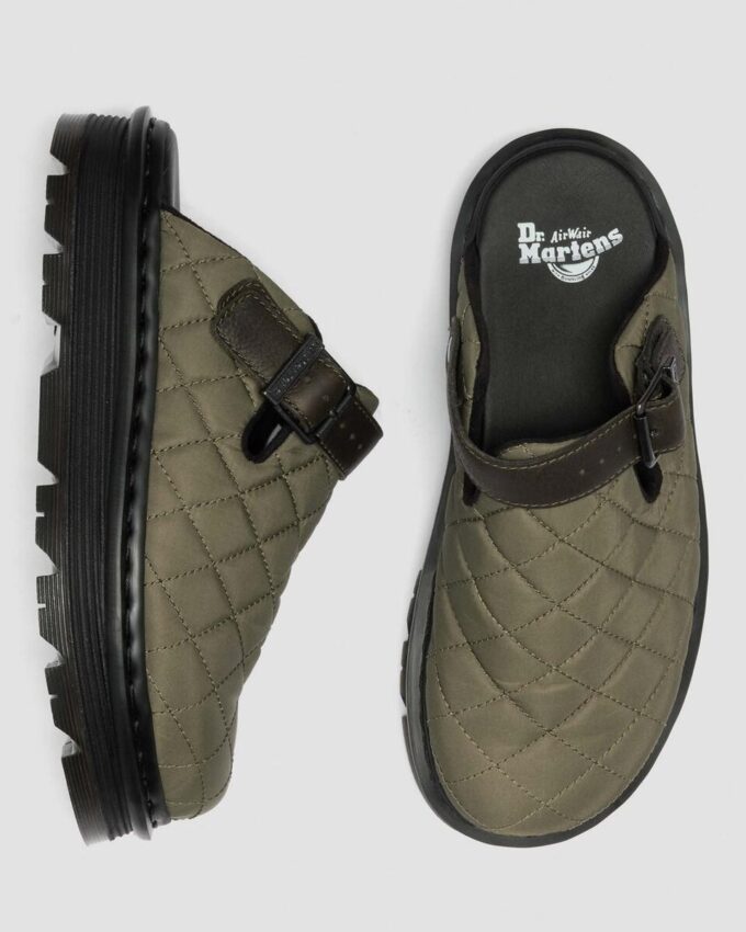 Zebzag Quilted Canvas Slingback Platform Mules