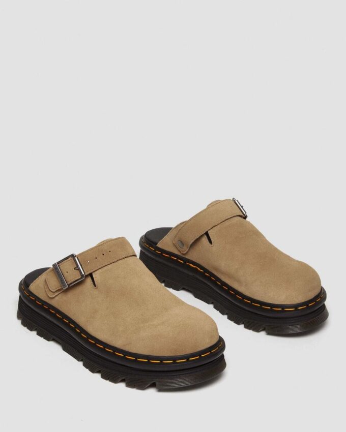 Zebzag Suede Slingback Platform Mules